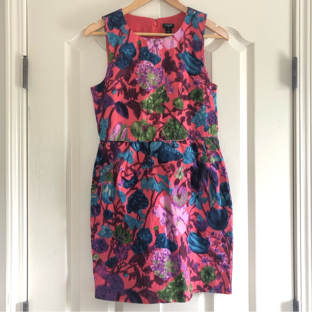 J Crew | Floral Watercolor Sleeveless Dress